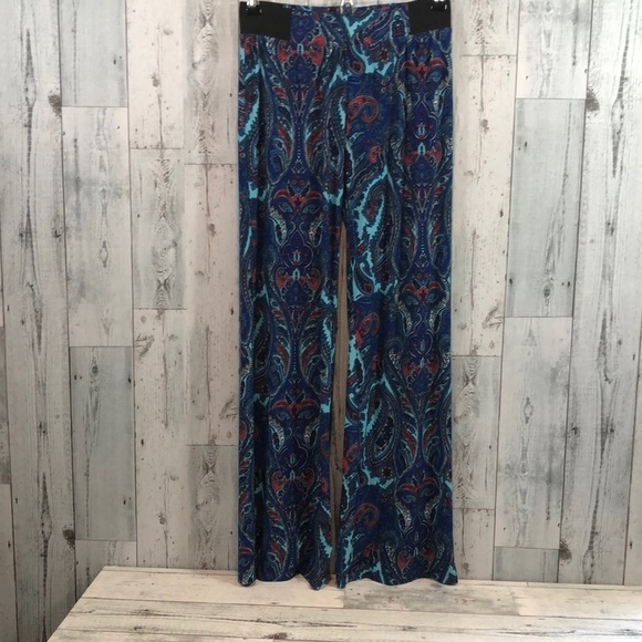 INC Blue Paisley Palazzo Pants Extra Small - Picture 1 of 8